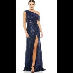 (7) Mac Duggal ONE-SHOULDER SEQUINED GOWN MSRP $398, Sz 12